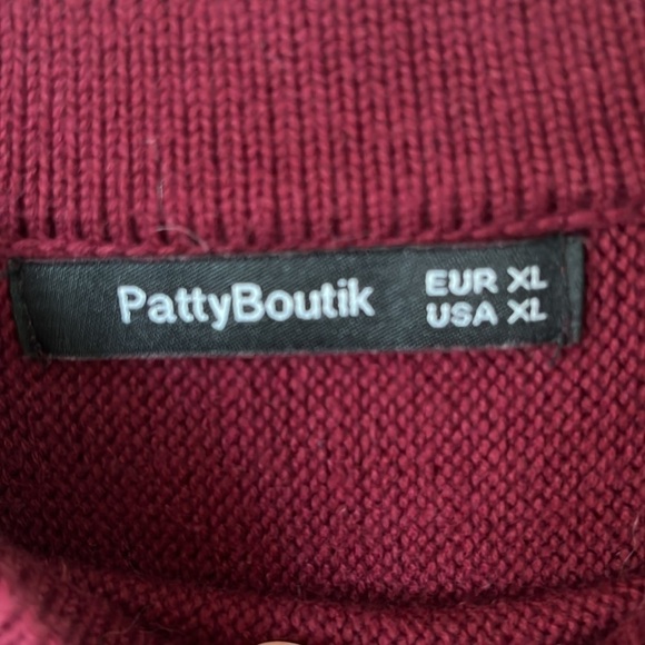 Patty Boutik Sweater Stripe Button Detail Size XL Long Sleeves Ribbed Shoulder - Picture 5 of 16